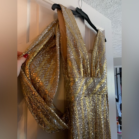 Silver & gold fully sequin pantsuit - Picture 2 of 5
